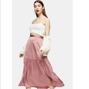 Top shop Satin tiered MIDI Skirt